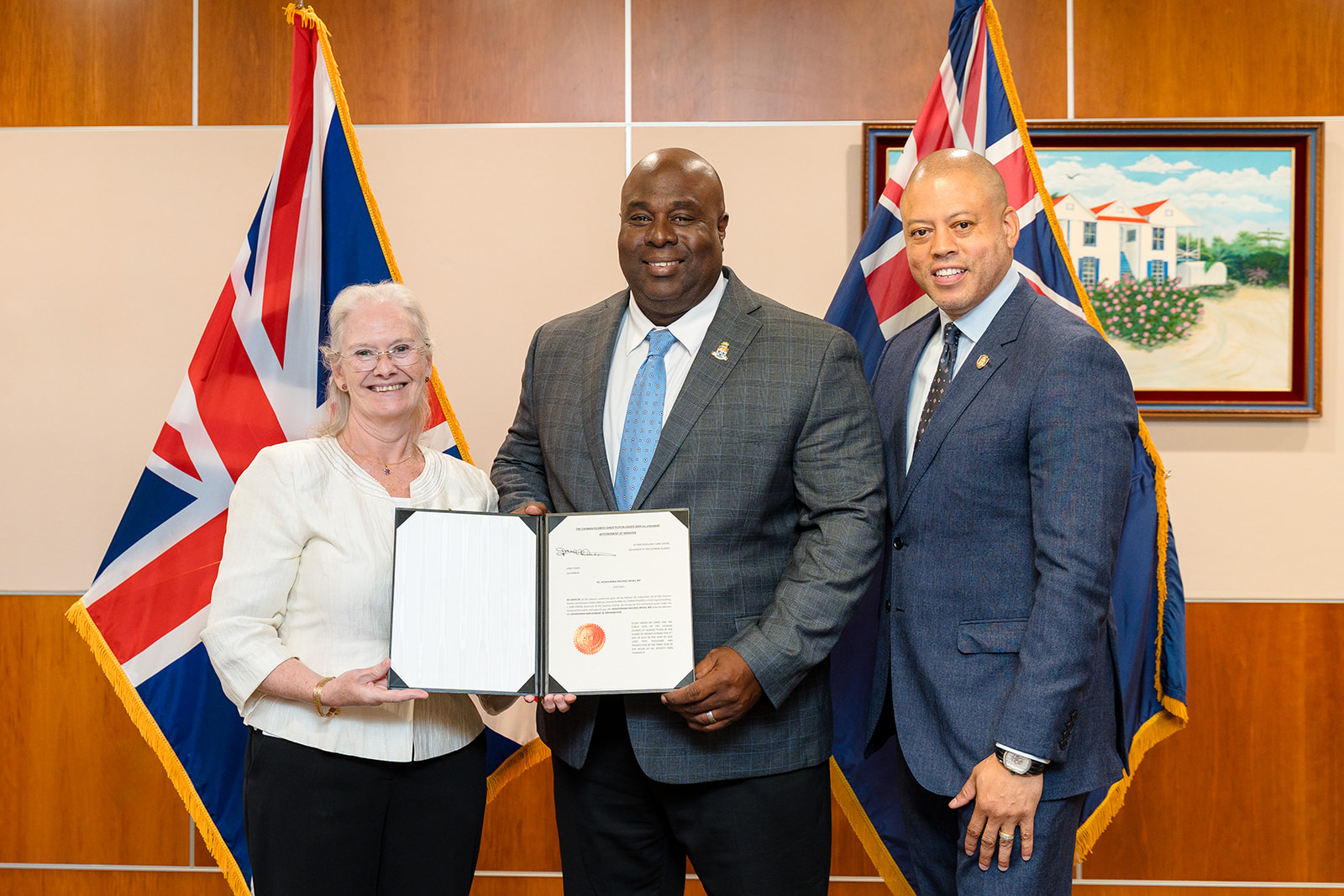 Hon. Michael Myles with Governor and Premier