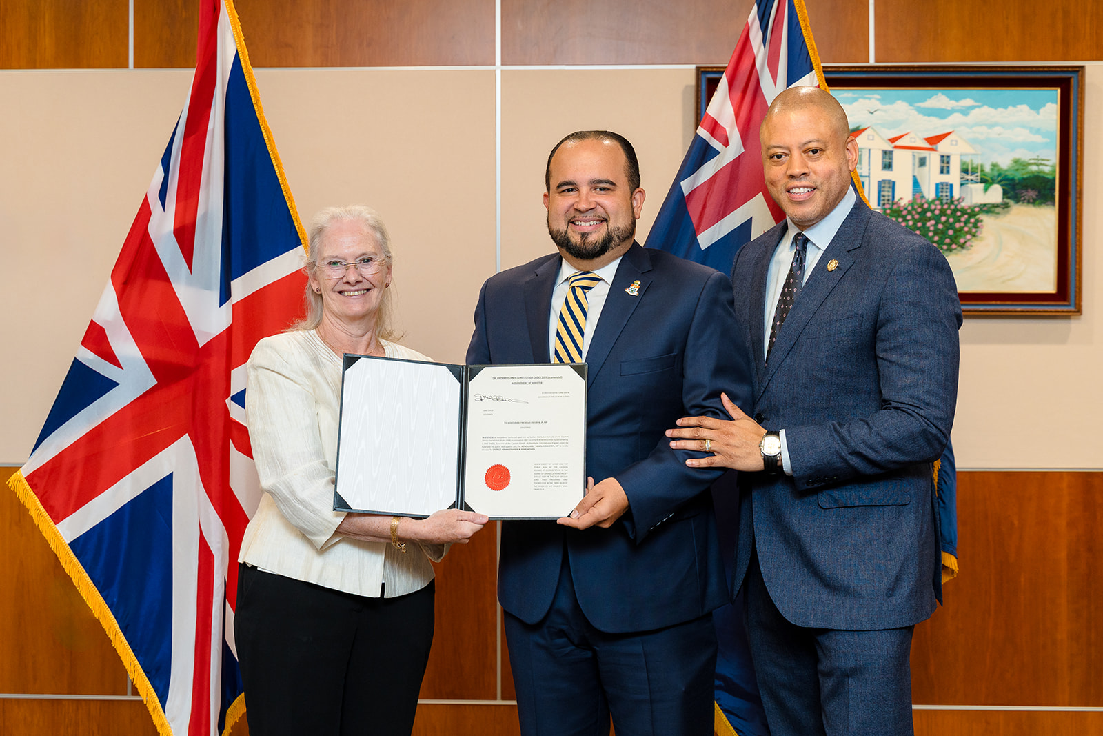 Hon. Nickolas DaCosta with Governor and Premier