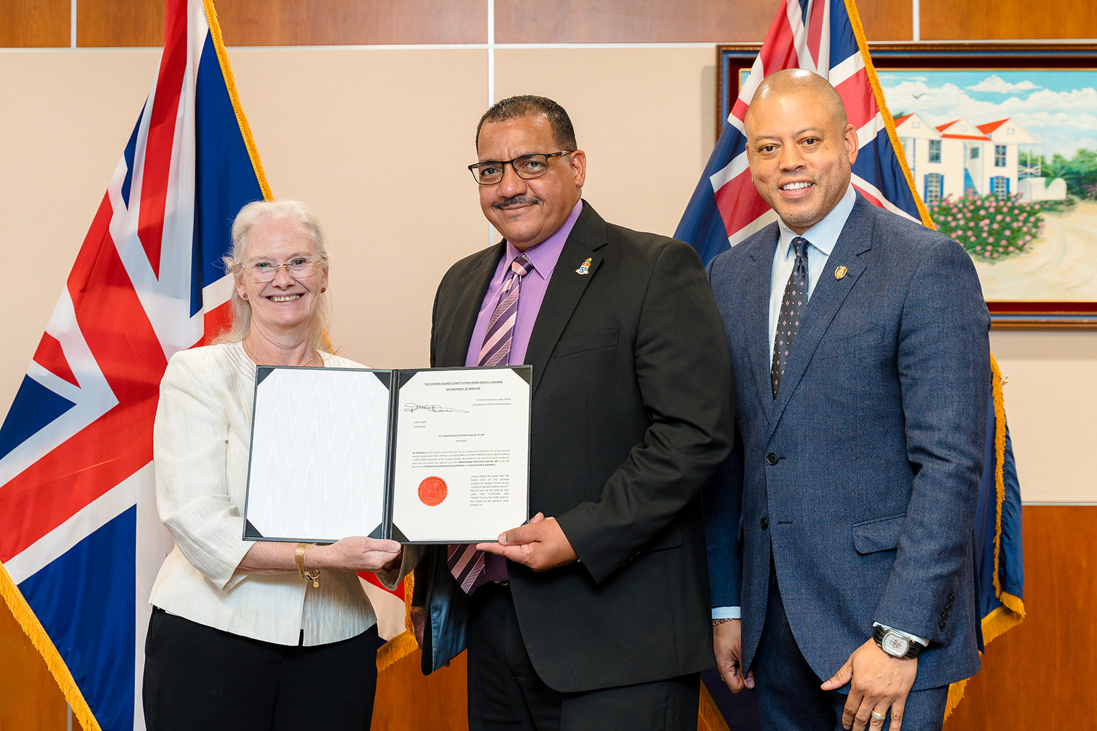 Hon. Rolston Anglin with Governor and Premier