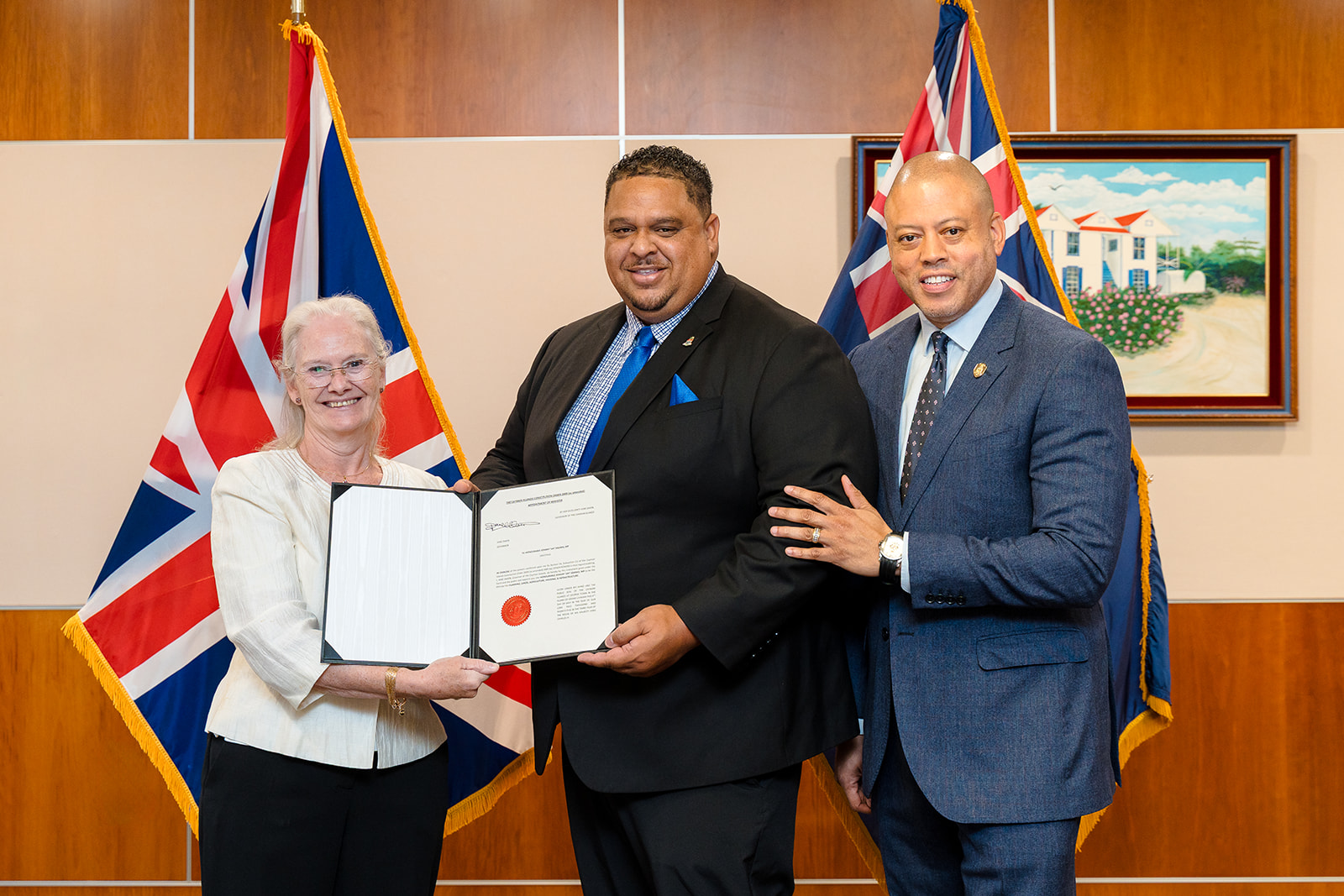 Hon. Jay Ebanks with Governor and Premier