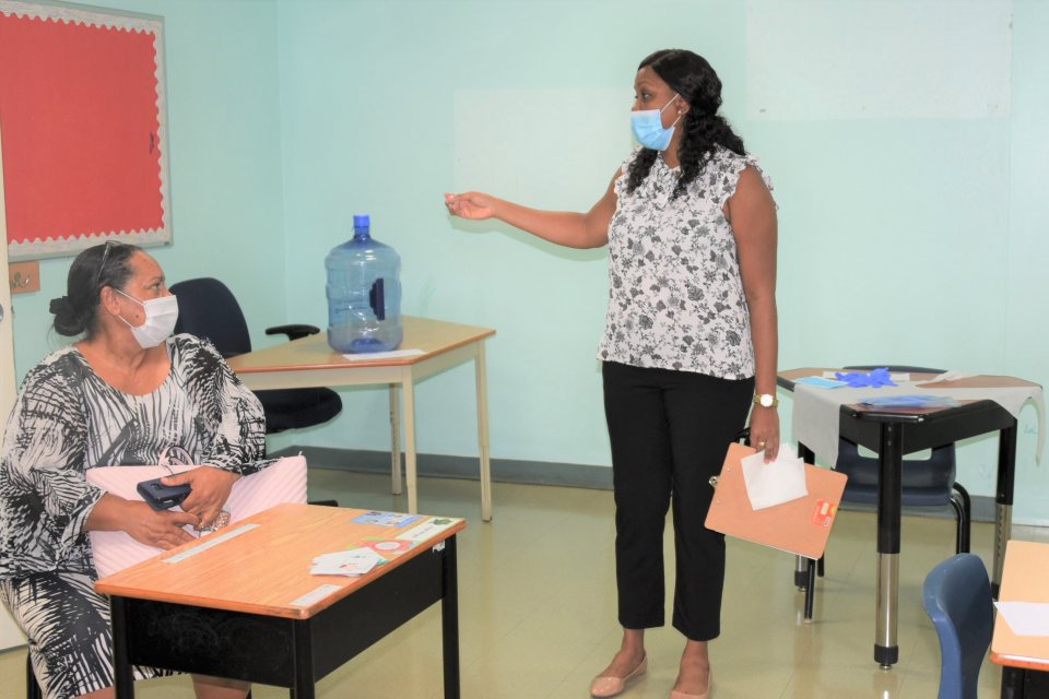 Minister O'Connor-Connolly visits schools as they prepare for reopening.