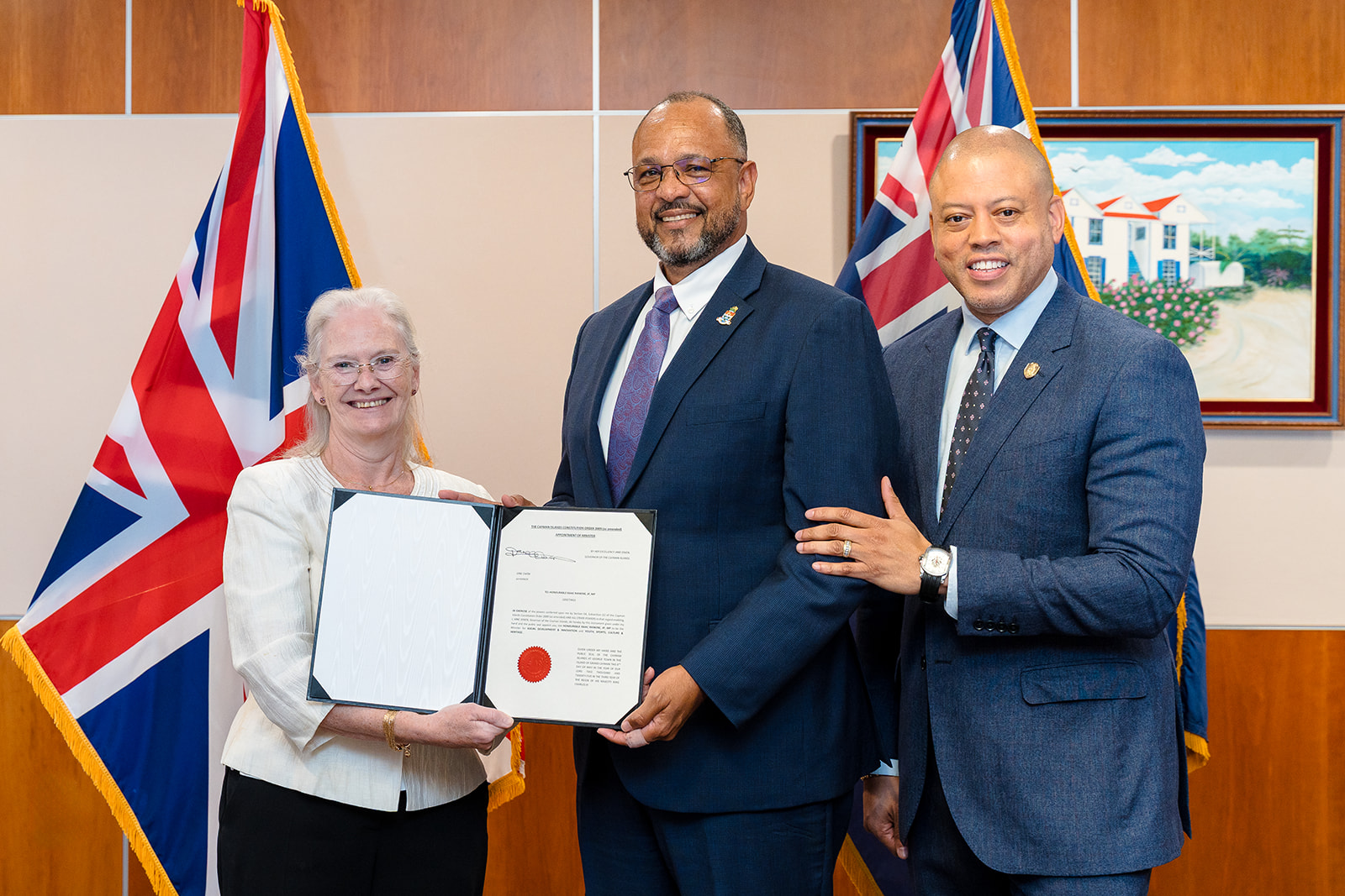 Hon. Isaac Rankine with Governor and Premier